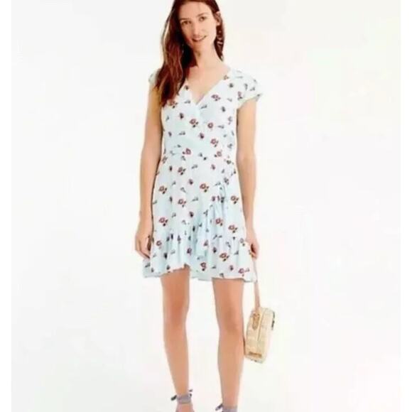 J. Crew Mercantile Faux Wrap Floral Dress Size 4 - Picture 1 of 8